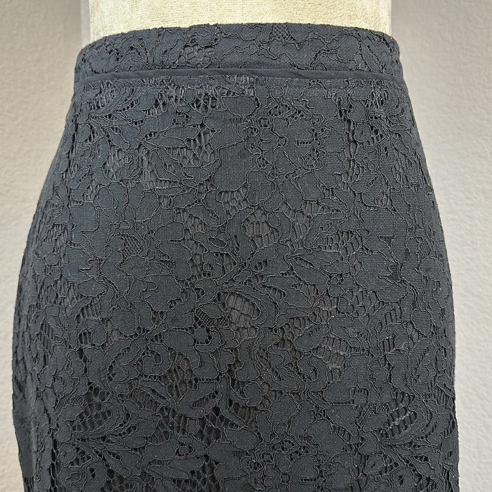 Who What Wear Black Lace High Waisted Pencil Midi Skirt Size 6 NWOT - Picture 6 of 11